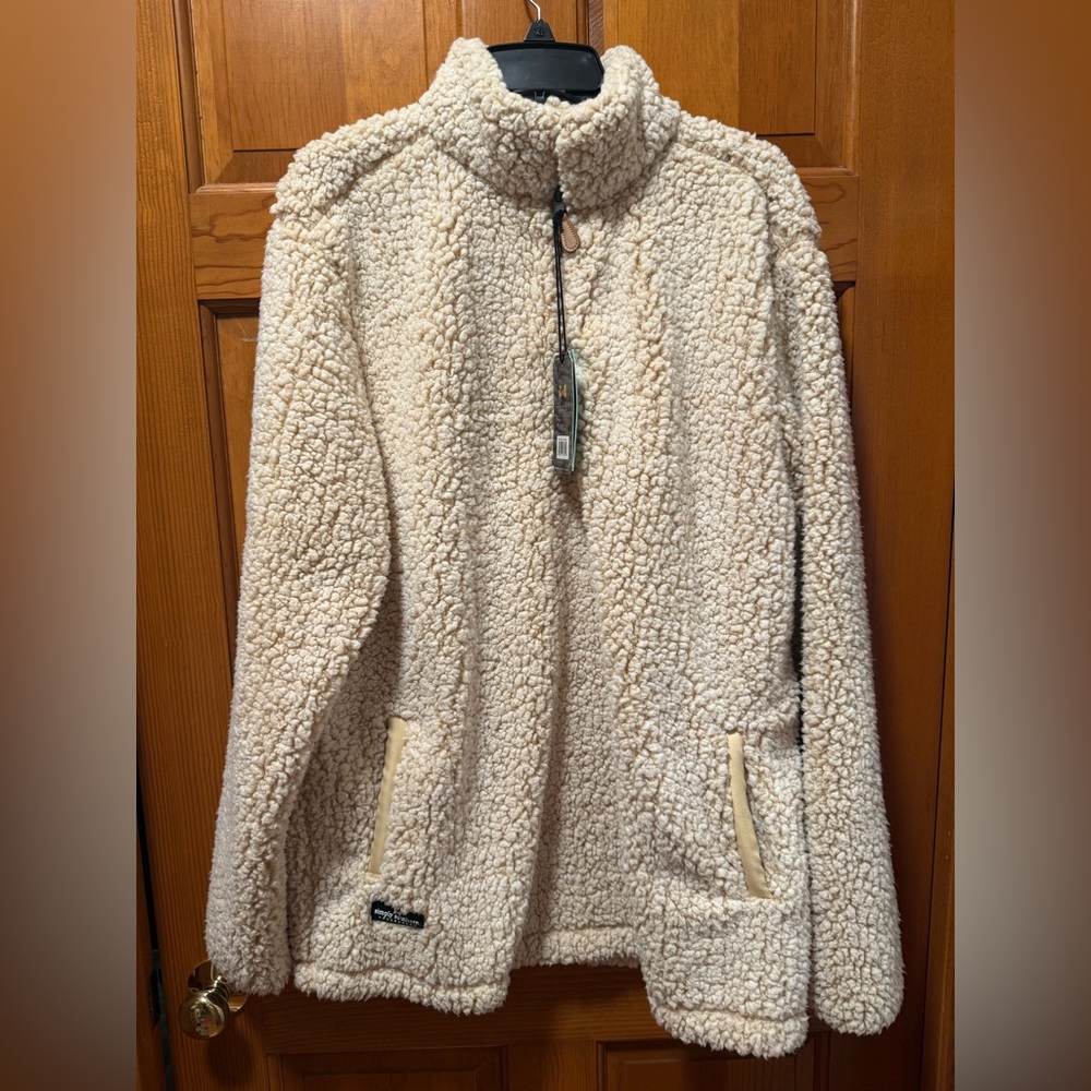 NWT Simply Southern Cream Sherpa Pullover Jacket Size XXL